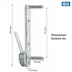 Balama inferioara Gu Uni-Jet dreapta 13mm, 150kg, F4