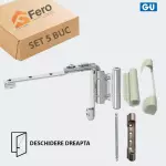 Set 5 Balame Superioare GU dreapta pentru PVC, 9mm, 130kg, capace albe