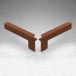 Set capace tip C glaf aluminiu premium 380mm stejar auriu ( stânga-dreapta )