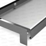 Capac lateral tip L pentru glaf aluminiu premium 110mm argintiu stânga