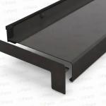 Capac lateral tip L pentru glaf aluminiu premium 300mm maro dreapta