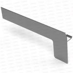 Capac lateral tip L pentru glaf aluminiu premium 110mm argintiu stânga