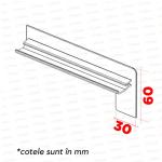 Capac lateral tip L pentru glaf aluminiu premium 400mm bronz deschis stânga