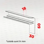 Set capace tip C glaf aluminiu premium 320mm maro ( stânga-dreapta )